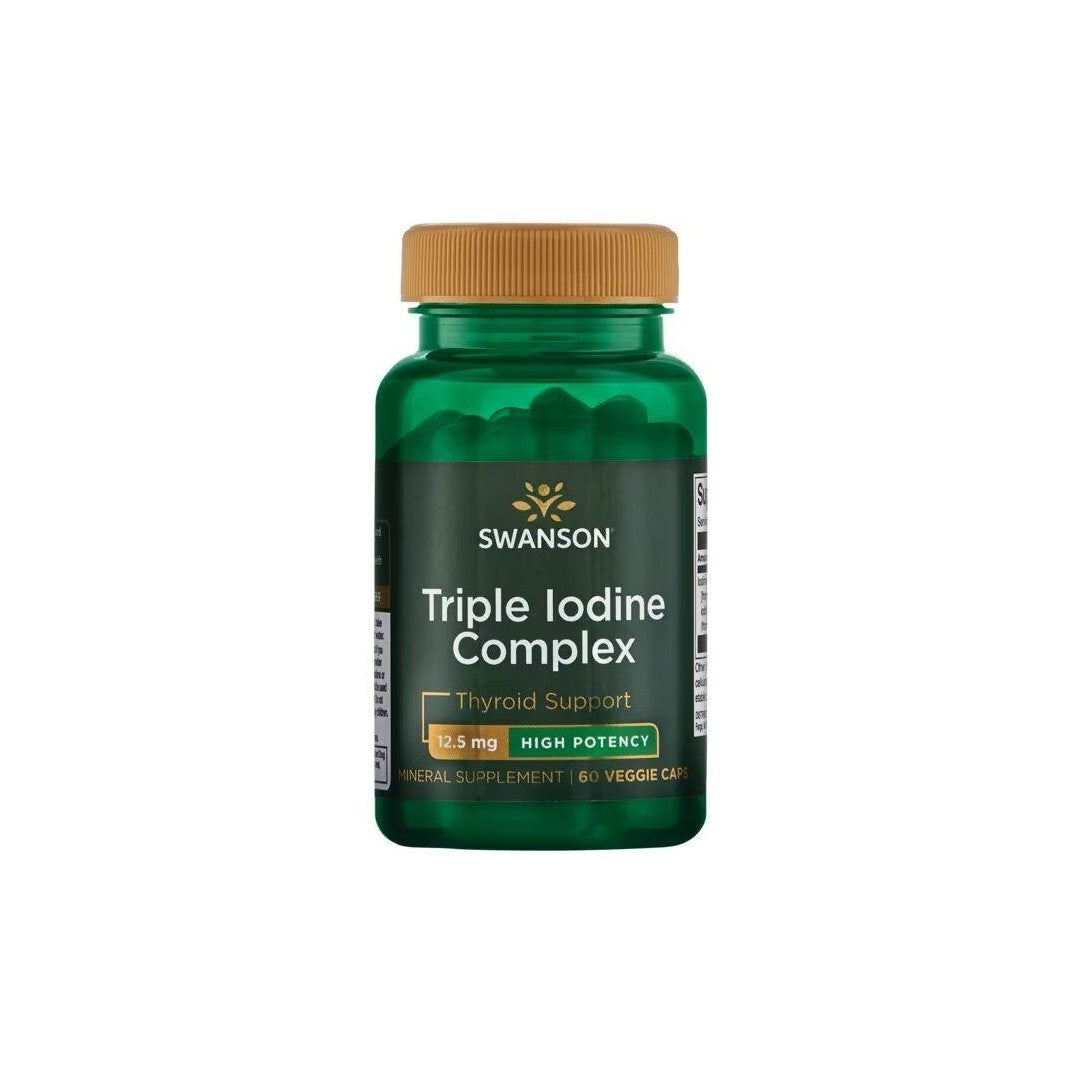 Dreifacher Jod-Komplex Hochpotenz 12,5 mg 60 Veggie-Kapseln Swanson Health Products